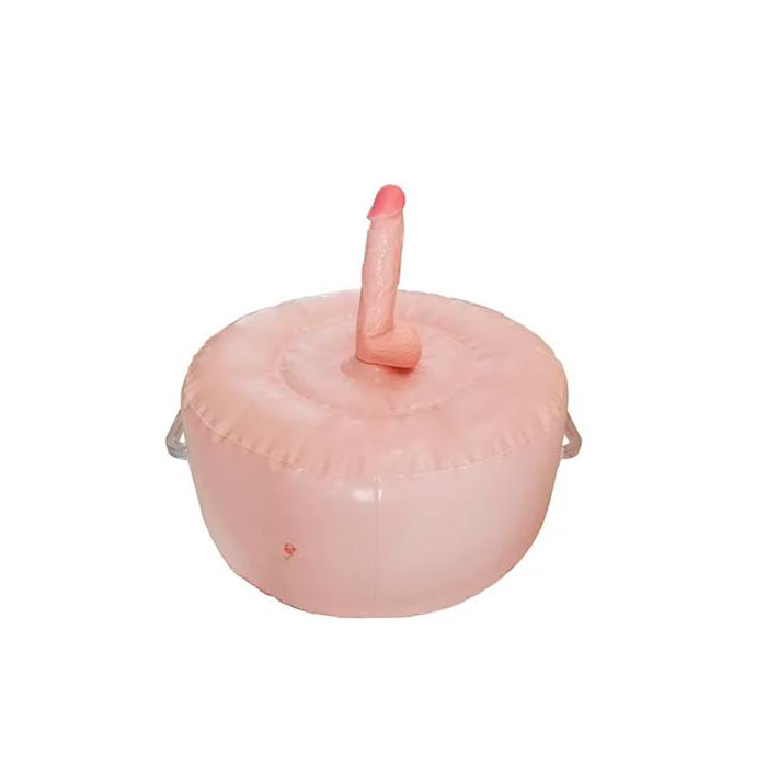 Puff Inflável com Prótese Peniana, Bullet Recarregável, 10 modos de Vibração e Controle Remoto - Fuck Seat With Remote Vibes - 10