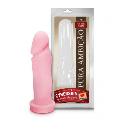 Foto 1 do produto Pura Ambição - Capa Peniana em Formato de Pênis em CyberSkin com Glande Definida - 16 x 5 cm | Cor: Pele