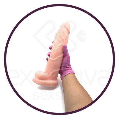 Prótese de Pênis em Cyberskin com Escroto e Veias e Resistente à Água - Sexy Fantasy Pura Ambição | 23 x 6 cm