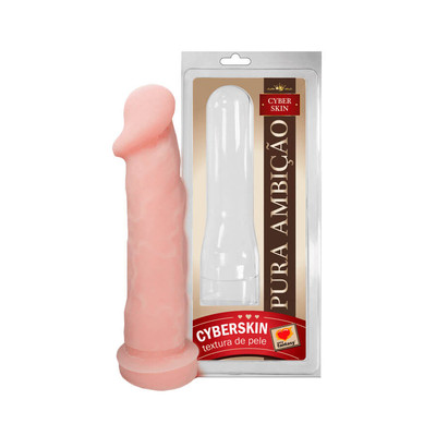 Foto 1 do produto Pura Ambição - Prótese Realística em Formato de Pênis em Cyberskin com Glande Definida - 17 x 4 cm