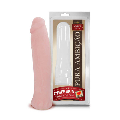 Foto 1 do produto Pura Ambição - Prótese Realística em Formato de Pênis em Cyberskin com Glande Definida - 18 x 4 cm