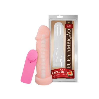Foto 1 do produto Pura Ambição - Prótese Realística em Formato de Pênis em Cyberskin com Vibrações Multivelocidade e Vértebra - 17 x 4 cm