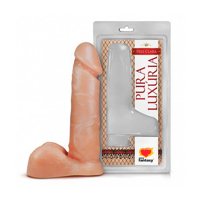 Foto 1 do produto Pura Luxúria - Prótese em Formato de Pênis com Glande Definida, Saliências e Escroto  - 14,5 X 3,5 cm | Modelo: 1475A.B