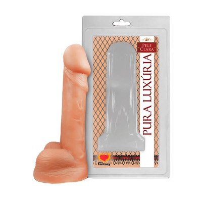 Foto 1 do produto Pura Luxúria - Prótese em Formato de Pênis com Glande Definida, Veias Salientes e Escroto - 13 x 3 cm   | Modelo: 1153A.B