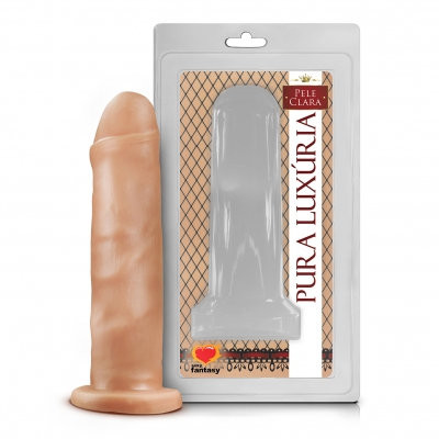 Foto 1 do produto Pura Luxúria - Prótese em Formato de Pênis com Prepúcio e Base Achatada - 15,7 x 4 cm | Modelo: 1620A.B