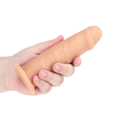 Prótese com Formato de Pênis com Prepúcio, Veias e Base Achatada - Sexy Fantasy My Dick | 15,5 x 4 cm