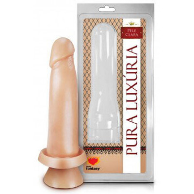 Foto 1 do produto Pura Luxúria - Prótese em Formato de Pênis Realístico com Corpo Liso, Glande Definida e Ventosa - 14 x 4 cm | Modelo: 1420AV.B