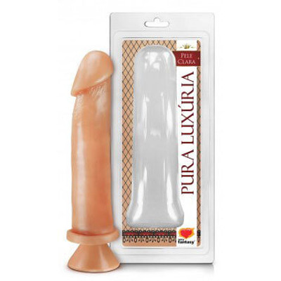 Foto 1 do produto Pura Luxúria - Prótese em Formato de Pênis Realístico com Corpo Liso, Glande Definida e Ventosa - 21,3 x 4,8 cm