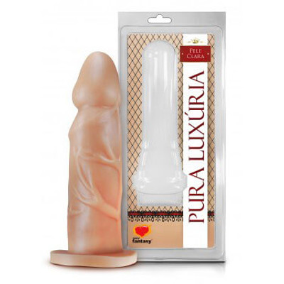 Foto 1 do produto Pura Luxúria - Prótese com Formato de Pênis Realístico com Veias Salientes e Glande Definida - 15,6 x 3,6 cm | Modelo: 1422A.B