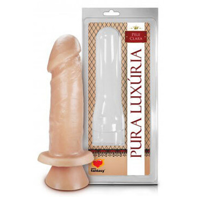 Foto 1 do produto Pura Luxúria - Prótese com Formato de Pênis Realístico com Veias Salientes, Glande Definida e Ventosa - 14,8 x 3,9 cm