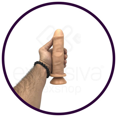 Foto 3 do produto Pura Luxúria - Prótese Peniana Realística com Fimose e Ventosa com Vibração Multivelocidade - 16,5 x 4,1 cm
