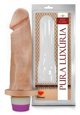 Pura Luxúria - Prótese Realística em Formato de Pênis com Vibração Multivelocidade - 16,5 x 4,5 cm | Modelo: 1641C.B - 1