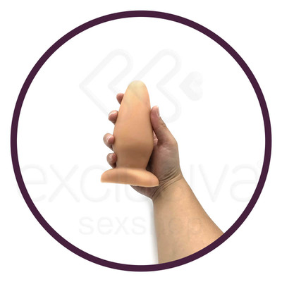 Foto 4 do produto Pura Ousadia - Plug Anal Cônico Feito Plastisol - 11,5 x 5,5 cm | Cor: Bege