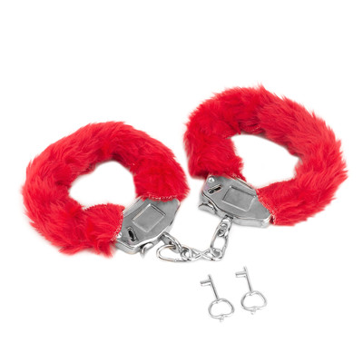 Algemas em Metal com Capa de Pelúcia e 2 Chaves - Puro Fetiche | Cor: Vermelho