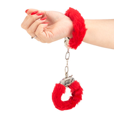 Algemas em Metal com Capa de Pelúcia e 2 Chaves - Puro Fetiche | Cor: Vermelho