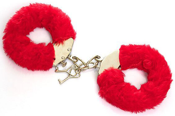 Puro Fetiche - Algemas em Metal com Capa de Pelúcia e 2 Chaves | Cor: Vermelho - 2