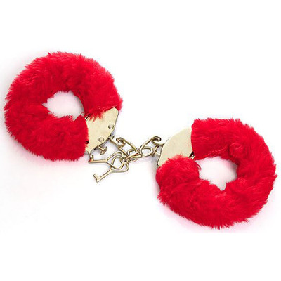 Foto 2 do produto Puro Fetiche - Algemas em Metal com Capa de Pelúcia e 2 Chaves | Cor: Vermelho