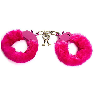 Foto 2 do produto Puro Fetiche - Algemas em Metal com Capa de Pelúcia e 2 Chaves | Cor: Rosa