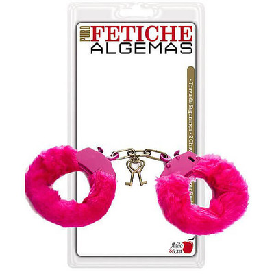 Puro Fetiche - Algemas em Metal com Capa de Pelúcia e 2 Chaves | Cor: Rosa