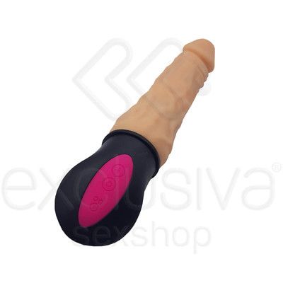 Foto 4 do produto Q-Toys Benedick - Prótese Realística com Glande Definida, Veias Salientes, 10 Modos de Vibração e Auto Aquecimento - 18 x 3,5 cm