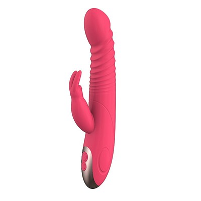Vibrador de Ponto G com Estimulador Clitoriano em Forma de Coelho Recarregável com 3 Movimentos de Vai e Vem e 8 Modos de Vibração - Libo Rabbit Vibrator | 12,3 x 3,3 cm