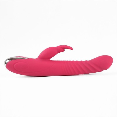 Foto 3 do produto Vibrador de Ponto G com Estimulador Clitoriano em Forma de Coelho Recarregável com 3 Movimentos de Vai e Vem e 8 Modos de Vibração - Libo Rabbit Vibrator | 12,3 x 3,3 cm