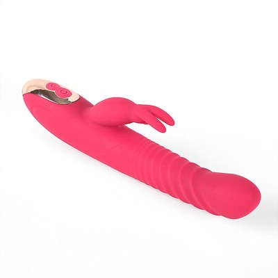 Foto 4 do produto Vibrador de Ponto G com Estimulador Clitoriano em Forma de Coelho Recarregável com 3 Movimentos de Vai e Vem e 8 Modos de Vibração - Libo Rabbit Vibrator | 12,3 x 3,3 cm