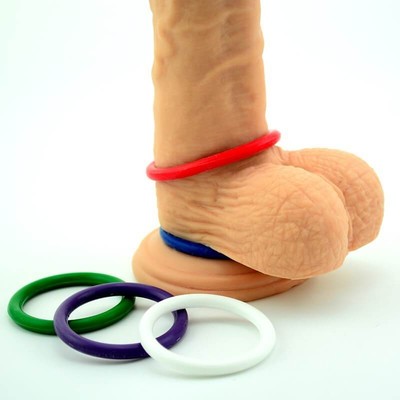 Foto 4 do produto Rainbow Silicone Pleasure Rings - Kit com 5 Anéis Penianos de Borracha