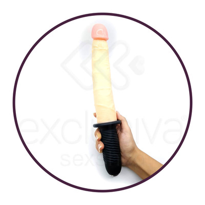 Rammer - Prótese Realista em Silicone com Glande Definida, Veias, Base para Apoio e 10 Modos de Vibrações - 25 x 5 cm