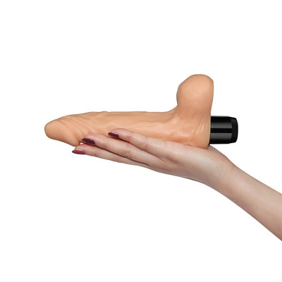 Prótese Peniana Realística em Cyberskin com Escroto, Vibração Multivelocidade e Resistente à Água - Lovetoy Xtreme Feel 8.0" | 13 x 3,5 cm