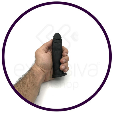 Real Peter - Cinta em Courvin com Prótese com Formato de Pênis Realístico em Silicone - 12,2 x 3,4 cm | Cor: Preto