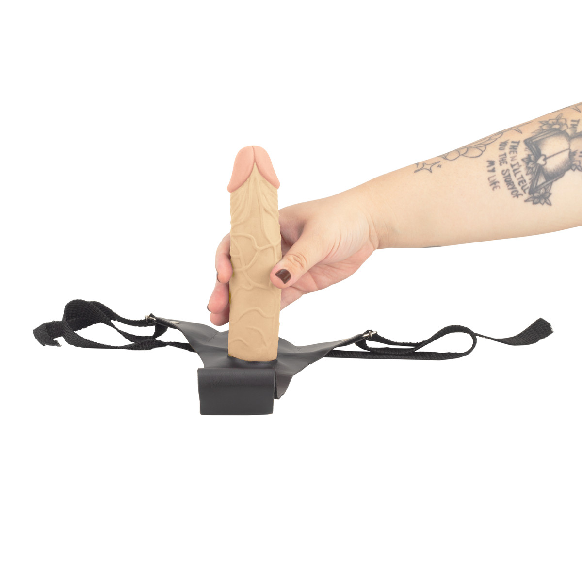 Cinta em Couro Sintético com Prótese Peniana Realística em PVC com Glande - Real Peter | 17,5 x 4 cm | Disponível em 3 Cores - 7