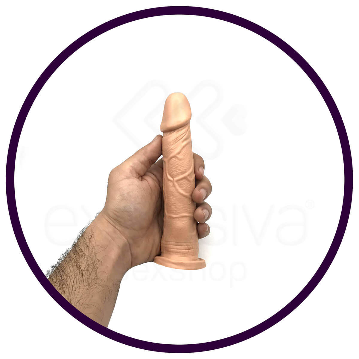 Real Peter - Cinta em Courvin com Prótese em Formato de Pênis Realístico em Silicone sem Vibro - 18 x 3,5 cm | Cor: Bege - 6