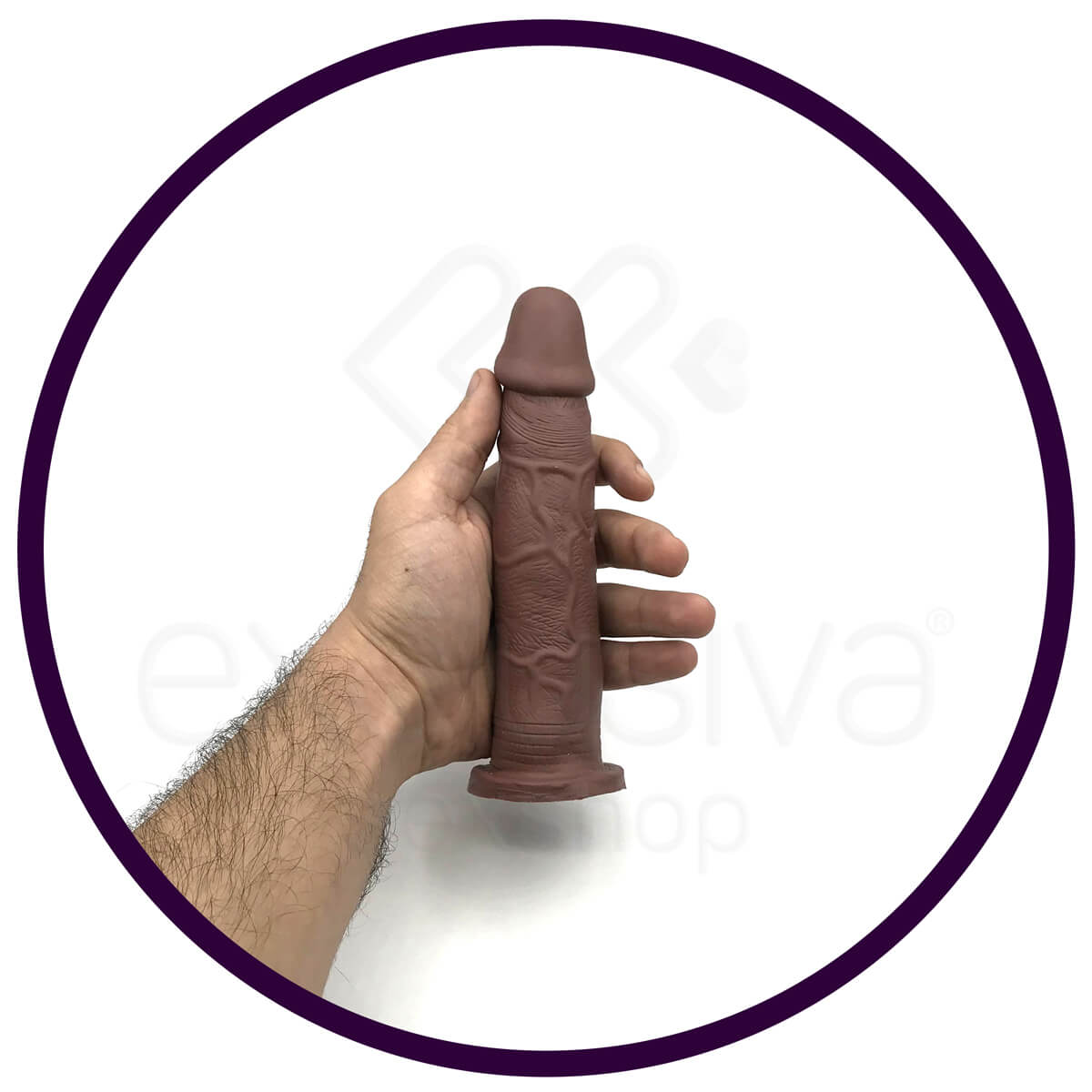 Real Peter - Cinta em Courvin com Prótese em Formato de Pênis Realístico em Silicone sem Vibro - 18 x 3,5 cm | Cor: Marrom - 4