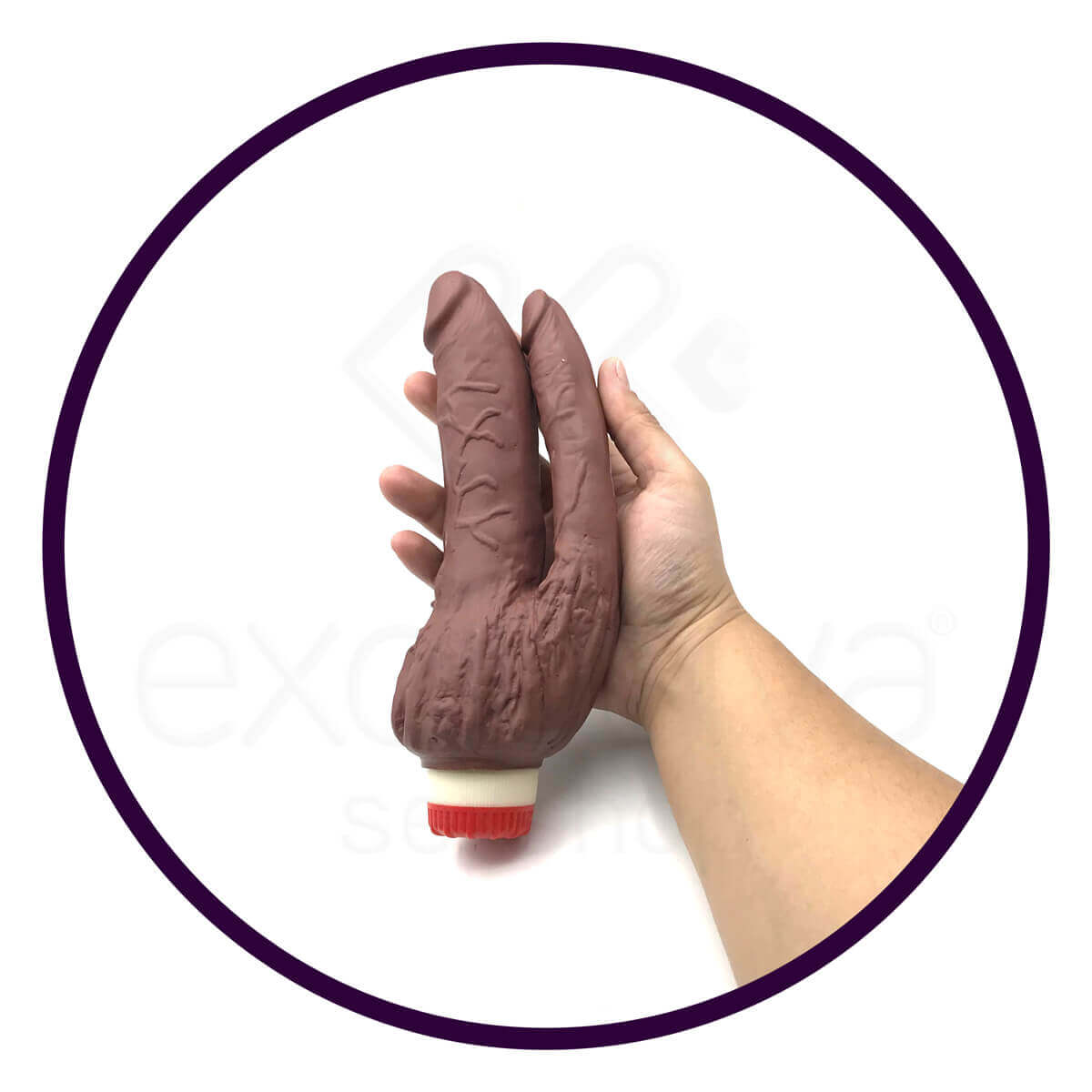 Prótese Peniana Dupla com Vibração em Multivelocidade - Real Peter Double | Disponível em 3 cores - 15