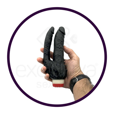 Foto 5 do produto Prótese Peniana Dupla com Vibração em Multivelocidade - Real Peter Double | Disponível em 3 cores