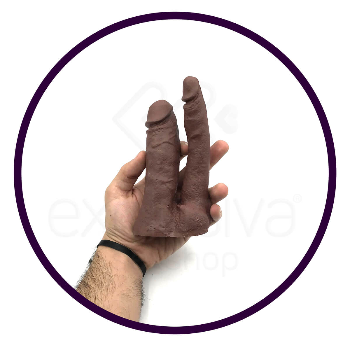 Prótese Dupla em Forma de Pênis com Base Achatada - Real Peter Duplo | Disponível 3 Cores - 10