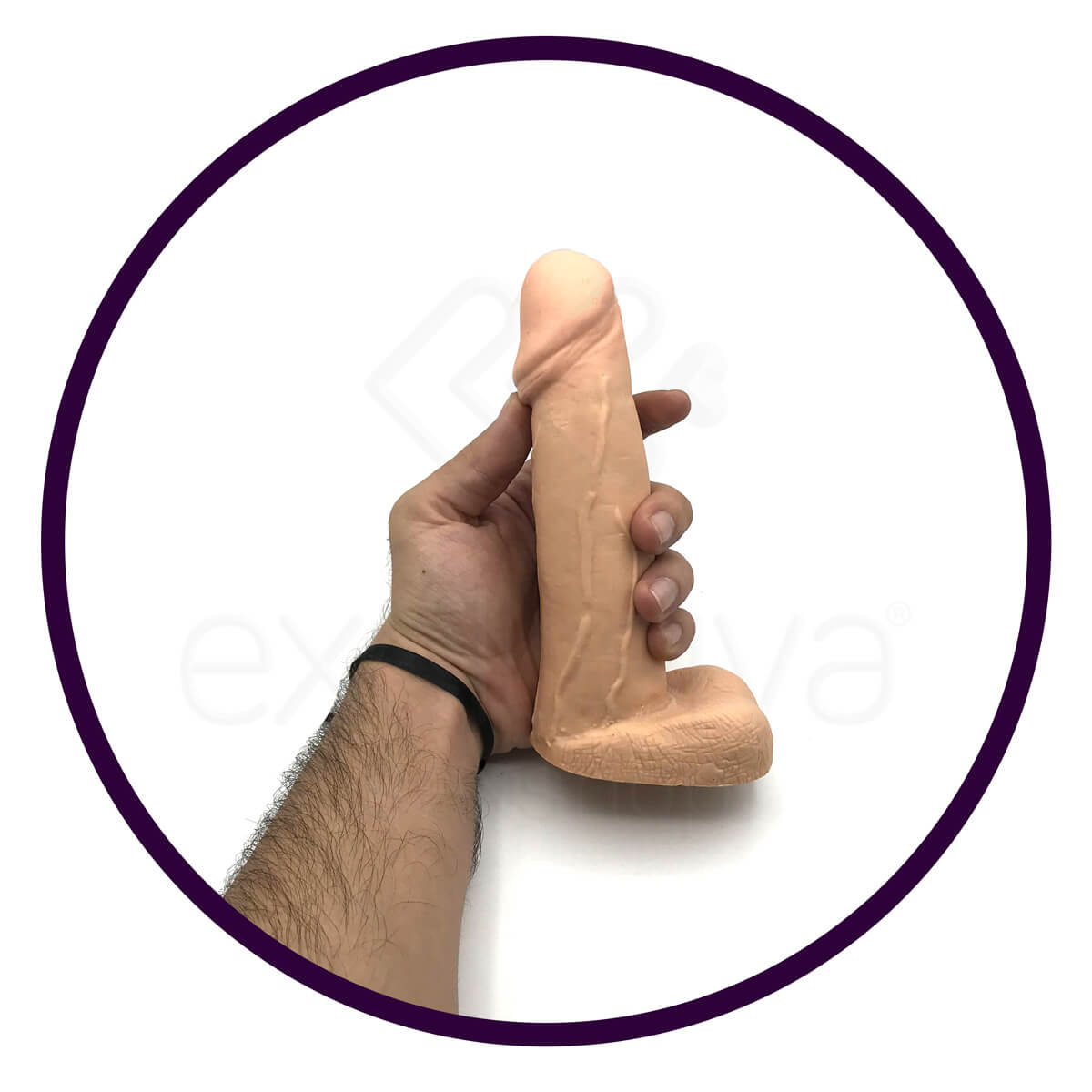 Real Peter Garanhão - Prótese em Formato de Pênis com Glande Definida, Veias Salientes e Escroto - 16 x 4,5 cm | Cor: Bege - 5