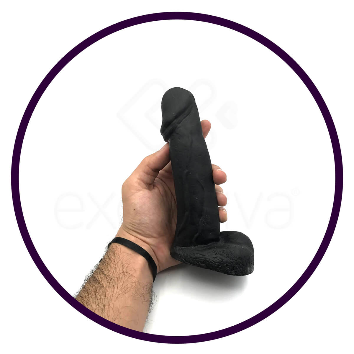 Real Peter Garanhão - Prótese em Formato de Pênis com Glande Definida, Veias Salientes e Escroto - 16 x 4,5 cm | Cor: Preto - 5