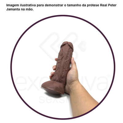 Foto 3 do produto Real Peter Jamanta - Prótese Realística em Formato de Pênis com Glande Definida, Veias e Escroto - 16 x 5,2 cm | Cor: Preto