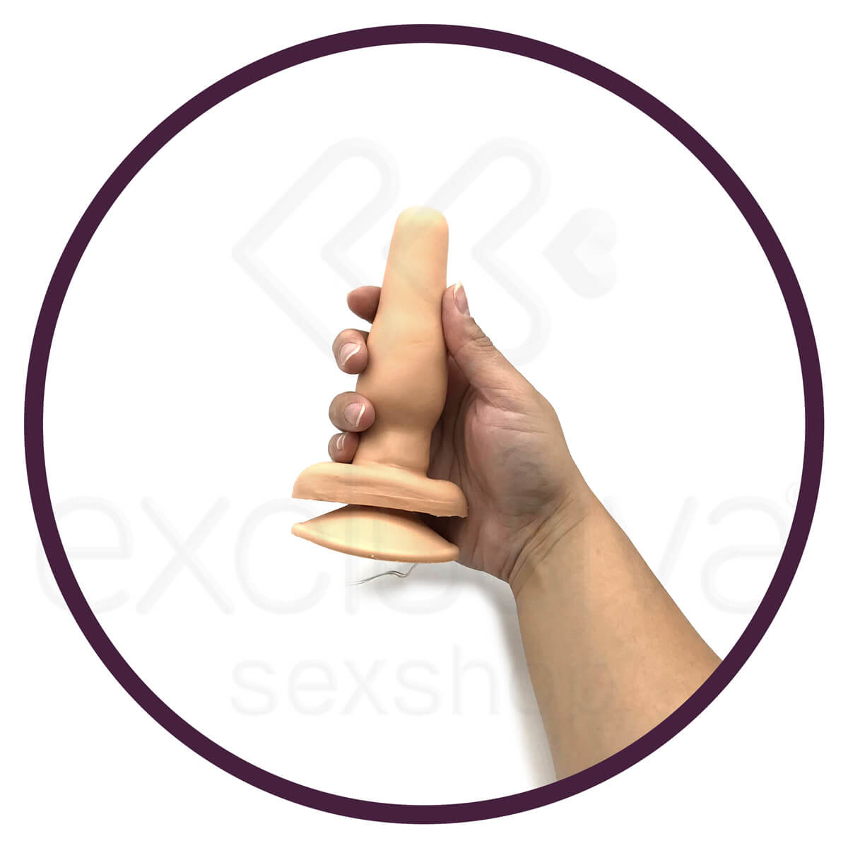 Real Peter - Plug Anal com Vibração Multivelocidade, Ventosa e Controle com Fio - 11,3 x 3,6 cm - 4