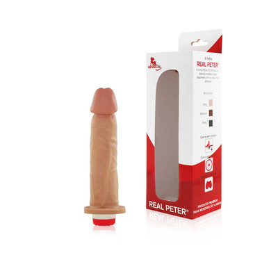 Foto 1 do produto Real Peter - Prótese em Forma de Pênis com Glande Definida e Vibração em Multivelocidade - 17 x 4 cm