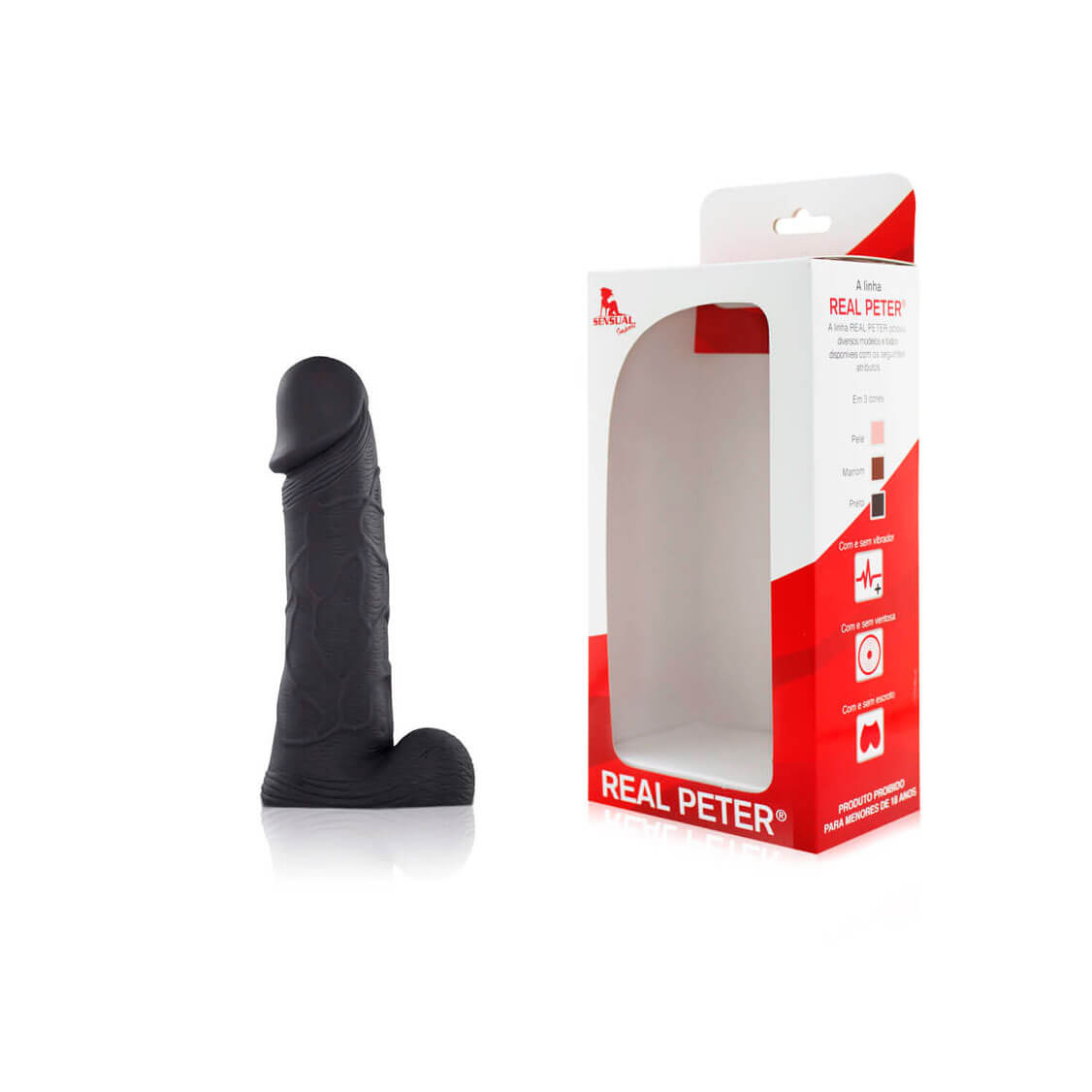 Prótese Realística em Formato de Pênis com Glande Definida, Veias e Escroto - Real Peter | 16,5 x 3,5 cm | Disponível em 2 Cores - 6