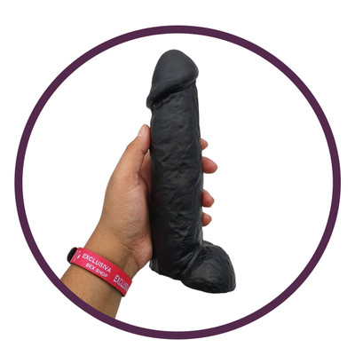 Foto 5 do produto Prótese Realística em Forma de Pênis com Saliências Pelo Corpo e Glande Definida - Real Peter Rocco - 17 x 6 cm | Cor: Preto