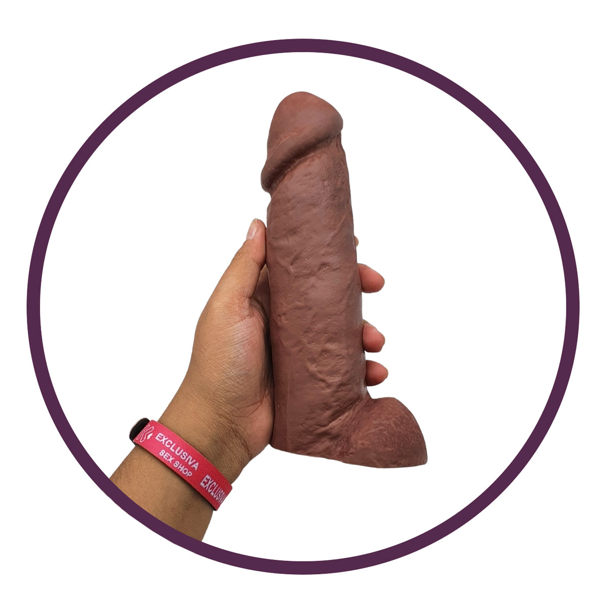 Prótese Realística em Forma de Pênis com Saliências Pelo Corpo e Glande Definida - Real Peter Rocco - 17 x 6 cm | Cor: Marrom - 5