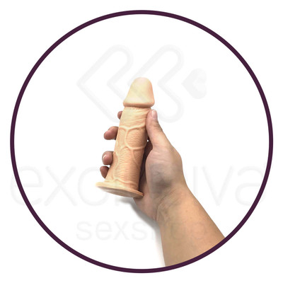 Foto 3 do produto Real Peter Style - Prótese Realística em Forma de Pênis Ereto com Veias, Glande Definida e Base Achatada - 13,5 x 3,7 cm