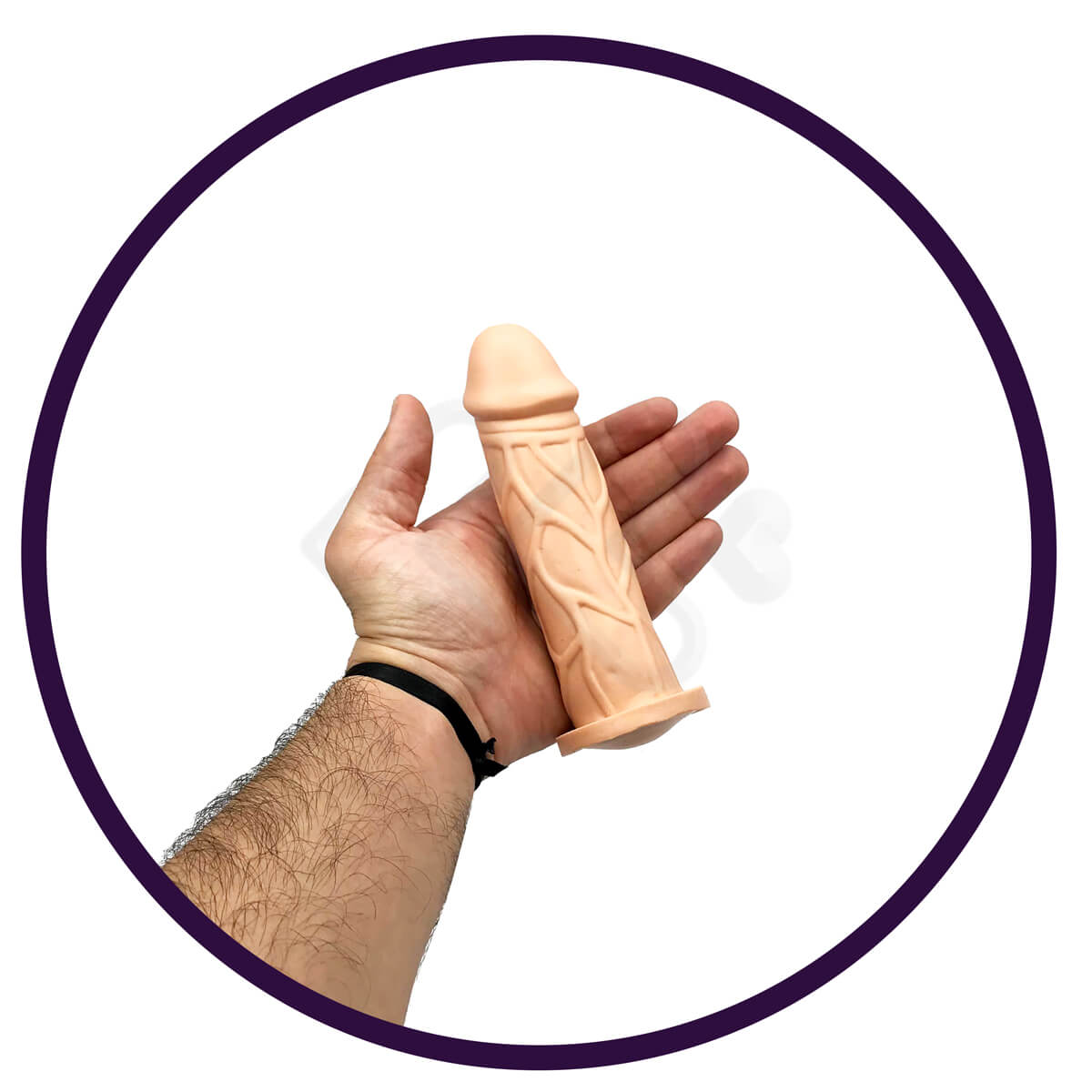 Real Peter Style Sarado- Prótese Realística com Veias Salientes, Glande Definida e Base Achatada para Cinta - 14,5 x 3,8 cm | Cor: Bege - 5