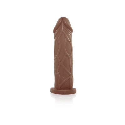 Foto 4 do produto Real Peter Style Sarado- Prótese Realística com Veias Salientes, Glande Definida e Base Achatada para Cinta - 14,5 x 3,8 cm | Cor: Marrom