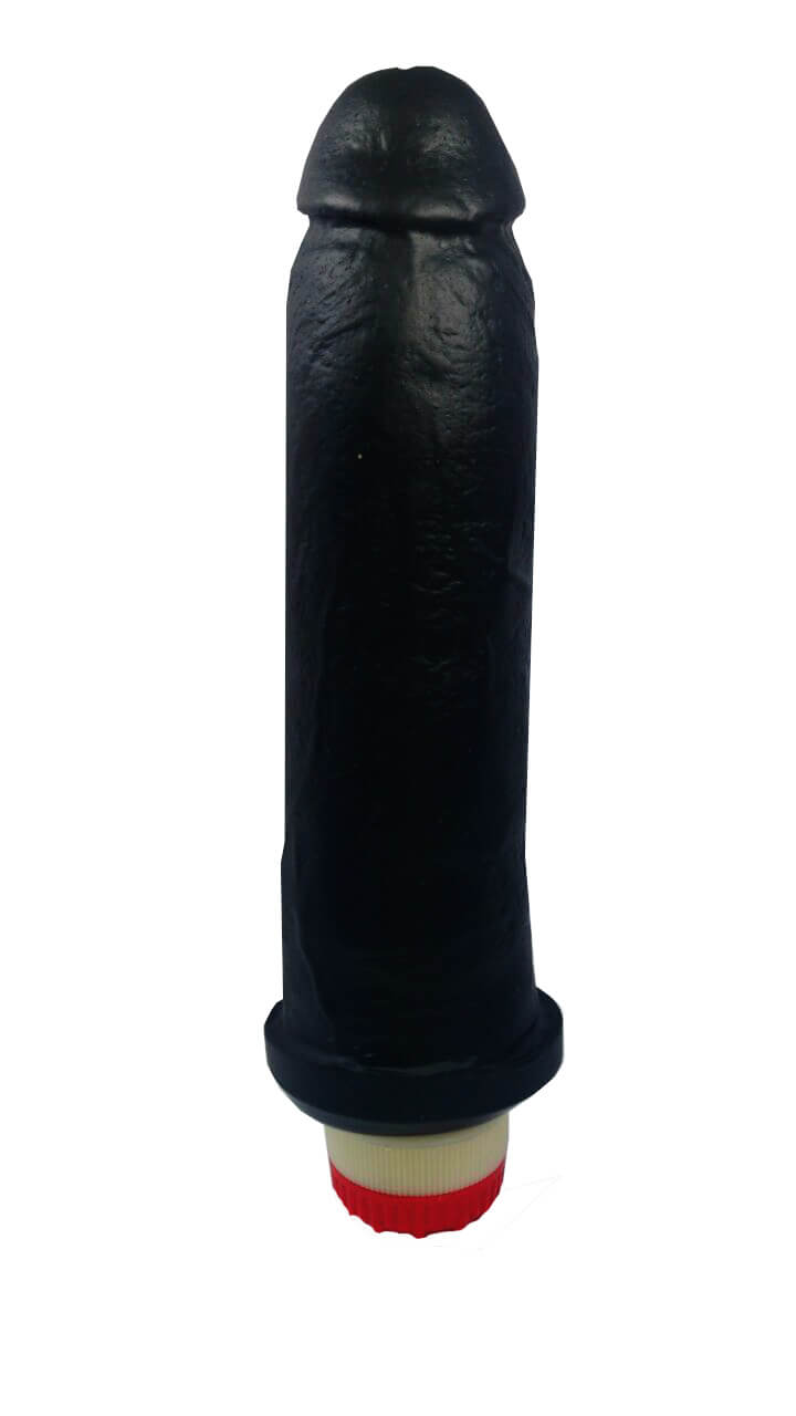 Real Style Tauros - Prótese Realística em Formato de Pênis com Glande, Textura de Veias e Vibração - 19 x 4,6 cm | Cor: Preto - 3