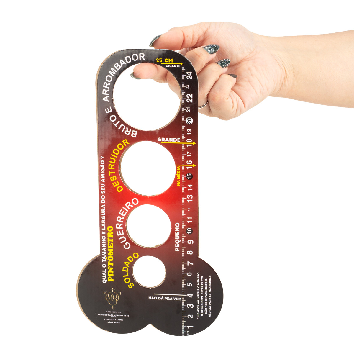 Régua para Medir Tamanho e Espessura do Pênis - Jogos Secretos Pintômetro - 5